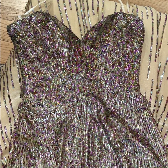 PROM DRESS - silver sequin gown - Picture 6 of 6
